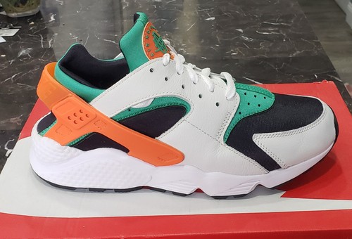 Nike Air Huarache US 9 bianche arancioni verdi usate con scatola ottime condizioni
