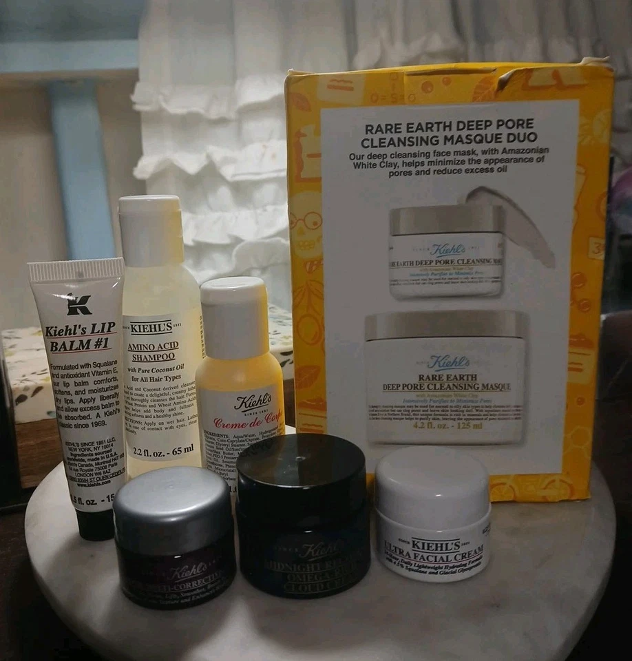 Kiehl's Rare Earth Deep Pore Cleansing Masque Duo 2 Pc Set + 6 Travel Sz Set Lot - Image 1 of 1