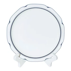 Noritake CLEARLAKE 7914 Gala Cuisine White Blue Ring Porcelain Dinner Plate MINT - Picture 1 of 7