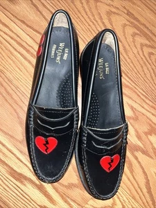 Bass Weejun Liliian Bow Loafer Classic Black Leather Penny loafer Preppy Anthro - Picture 1 of 3