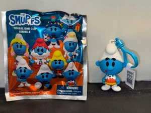 Monograma Los Pitufos Pitufo codicioso figura bolsa de espuma 3D clip llavero serie 2 - Imagen 1 de 1