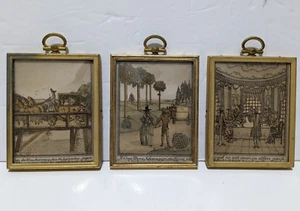 Antike kleine deutsche Messingrahmen mit konvexem Blasenglas Menge 3 ~ 3,5" x 2,5" - Bild 1 von 2