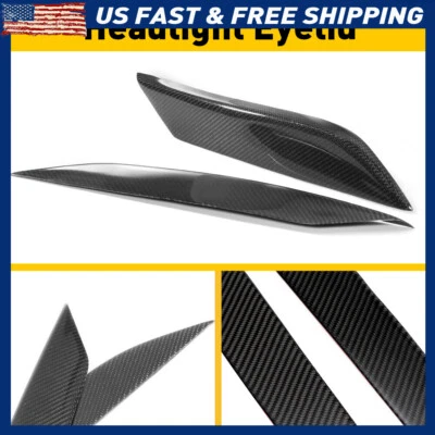 FOR NISSAN 2003-2009 350Z CARBON FIBER BLACK HEADLIGHT EYE LID EYELIDS COVER US - Image 1 of 4