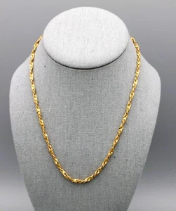 Vintage Vendome Gold Tone Signed Twisted Rope 17” Necklace Mint Condition F21 - Picture 1 of 7