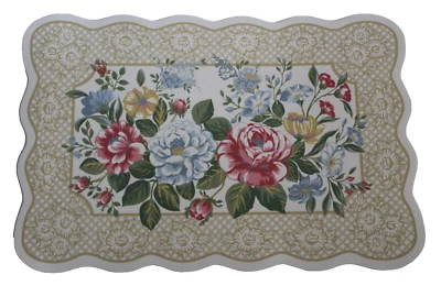Essential Home Bianca Floral Scalloped Edge Vinyl Placemat - Image 1 of 3