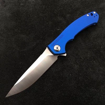 Zero Tolerance ZT 0450 Plain Edge Folder 24 Blue Ano Ti clip screws Custom BWL - Image 1 of 4