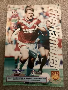 WEST HAM UNITED V SHEFFIELD WEDNESDAY programme 25 AUG 1993 FA PREMIERSHIP VG+ - Picture 1 of 4