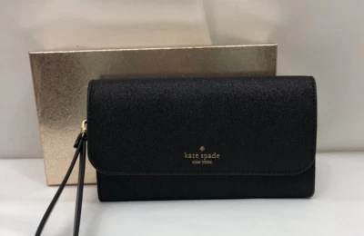 Kate Spade Boxed Glitter  Phone Wristlet Black - Image 1 of 4