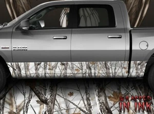 Rocker Panel Vinyl Wrap - Snowy Woods Truck Side Decal Wrap - Camo Accessories - Picture 1 of 1