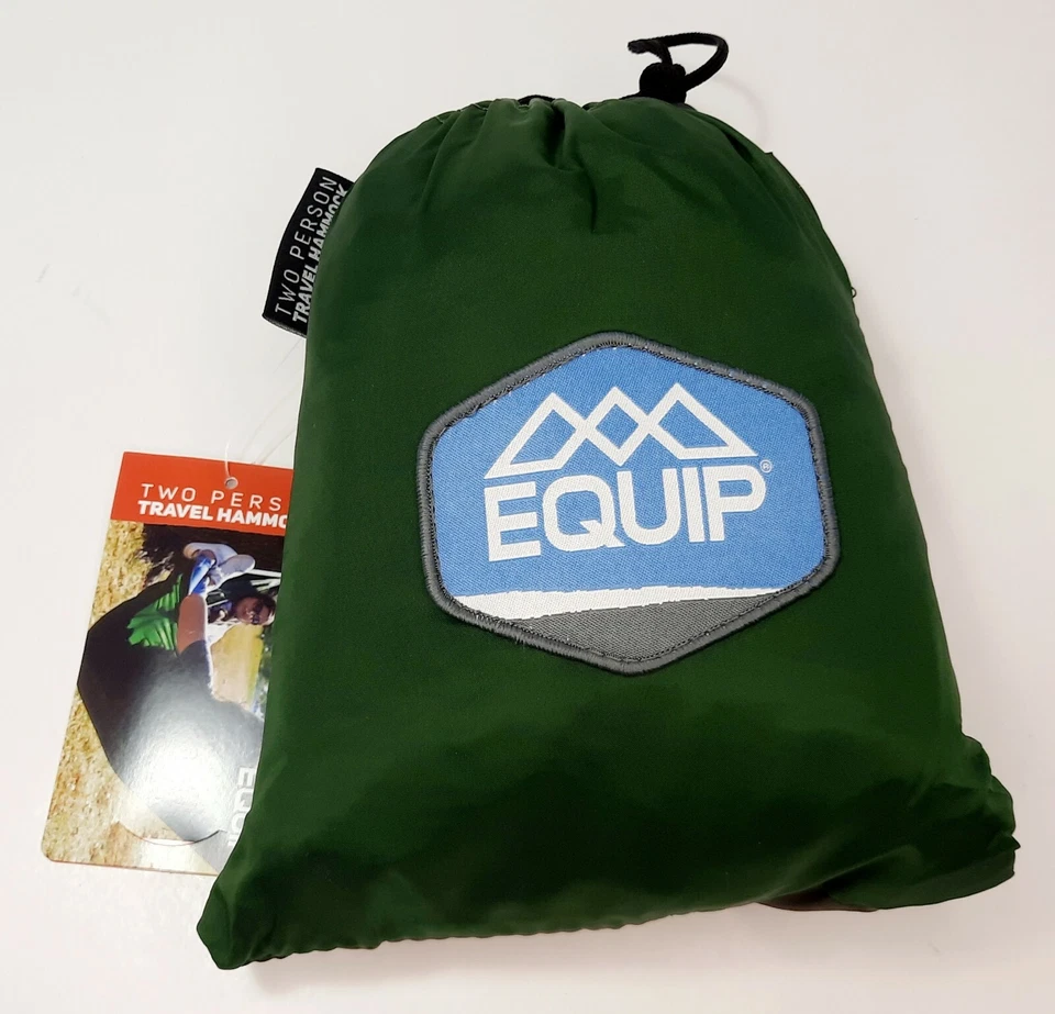Equip-two Person Travel Hammock 500lb Forest Green/grey