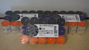 150x IKEA HOSTAGILLE Candela profumata tea light Halloween viola nero arancione - Foto 1 di 3