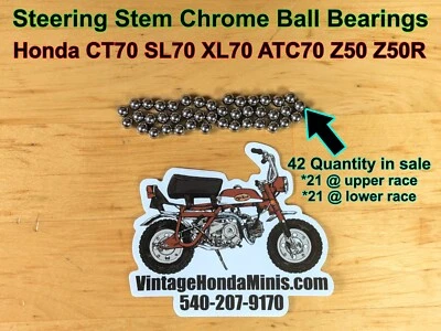 Rodamiento - Kit de rodamientos de bolas de vástago de dirección de 42 cantidades - Honda Z50 CT70 Mini Trail Foto 1 de 4