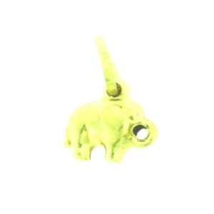 Ciondolo Elefante 3D Doppio Lato Oro Giallo 14K Italiano Nuovo 15x9 mm      - Foto 1 di 3
