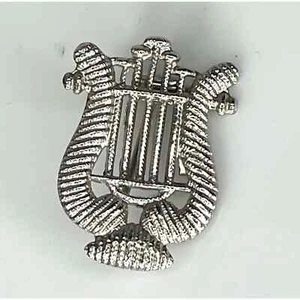 VTG Signed 1950's English Silver Lyre HARP BROOCH 1" Pin / Pendant Made England - Picture 1 of 6