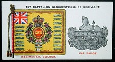 THE GLOUCESTERSHIRE REGIMENT  1st Battalion Colours  Vintage 1930's Card  TC27
