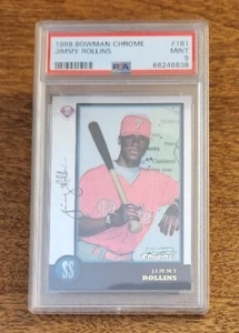 1998 Bowman Chrome Jimmy Rollins International RC #181 PSA 9 Mint - Picture 1 of 3