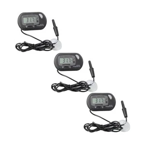 3 pcs LCD Digital Fish Aquarium Thermometer Water Terrarium Black FREE Batteries - Picture 1 of 1