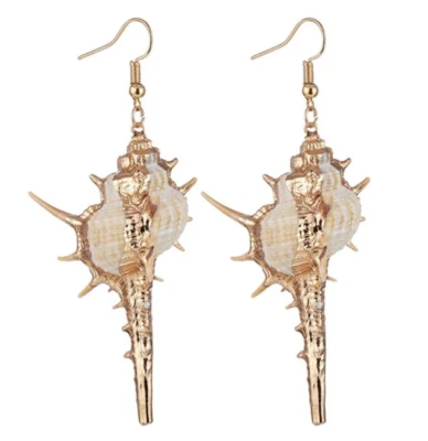 Pendientes GRANDES Sirena Océano CÁSCARAS Playa Sea CONCH Betsey Johnson Concha 2-1/2" Foto 1 de 4