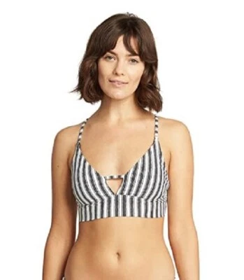 Top de bikini Billabong clásico cuello en V cami negro/blanco a rayas XL (14) Foto 1 de 2