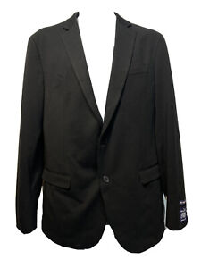 New Savile Row Fairfax Mens 42L Brit Skinny Black Notch Vent Blazer Suit Jacket
