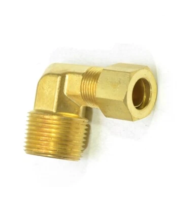 1/2" Tube OD Compression x 3/4" Male Npt Elbow Fitting Adapter Gas Water HVAC - Image 1 of 4