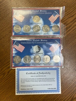 2 SETS 1999 &2000 United States Uncirculated Set Constitution Quarters - Image 1 of 4