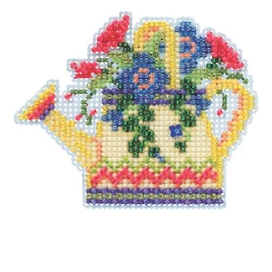 Floral Watering Can Stitch Kit Mill Hill 2015 Spring Bouquet MH185106 - Picture 1 of 3