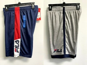 New Fila Boys' L,XL Youth Boys 2-pack Shorts Navy Gray Logo Side Pockets - Picture 1 of 12