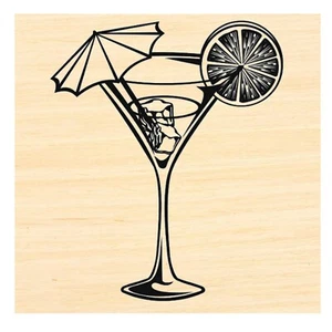 P123 Martini glass Rubber Stamp - Picture 1 of 1
