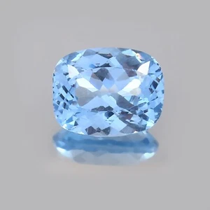 AAA Wonderfull Natural Brazilian Aquamarine Loose Cushion Gemstone Cut 14x11 MM - Picture 1 of 4