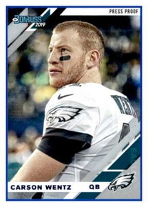 2019 Donruss Variations Press Proof Blue #202 Carson Wentz Philadelphia Eagles