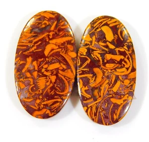 34 Ct Top Natur Mariam Jaspis Paar Oval Cabochon Edelstein 30X16X4 mm UU=0279 - Bild 1 von 6