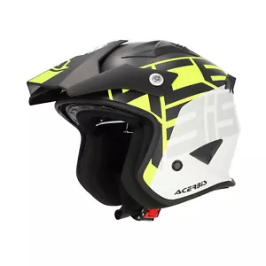 Acerbis JET ARIA GRAPHIC Jet Helmet Neon Yellow Motorcycle Scooter ECE 2206 - Picture 1 of 10