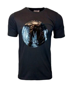 Versace Jeans Couture Black Gloss Embossed Print Logo T-Shirt Medium Large M L - Picture 1 of 4