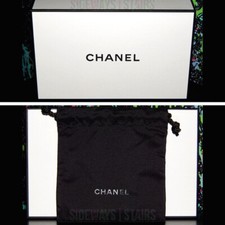 CHANEL MAKEUP BOX & JEWELRY POUCH 8.5" Empty gift box black mini drawstring bag
