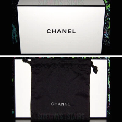 CHANEL MAKEUP BOX & JEWELRY POUCH 8.5" Empty gift box black mini drawstring bag - Image 1 of 4