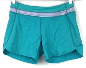 Ivivva Lululemon Girls Teal Speedy Shorts Youth Size 14 Gymnastics Sports Lined - Picture 1 of 7
