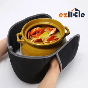 Cooking Kitchen Potholders Mitts Double Oven Glove Pot Pad Heat Resistant Holder - Picture 1 of 12