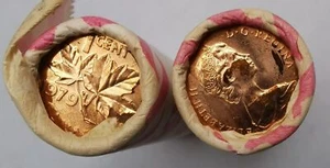 Rollo de máquina bancaria Canadian Penny CIBC 1979 papel blanco rojo (50 quilates) x 2 lote 4 - Imagen 1 de 3