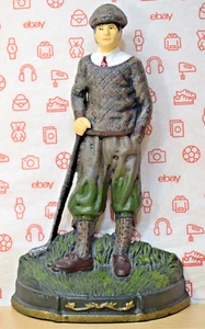 Cast Iron Golfer Door Stop Statue. - Picture 1 of 4