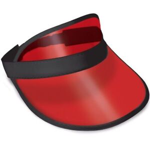 Clear Red Plastic Dealers Visor Adjustable Casino Night Party Supplies Favors