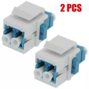 2 acopladores de fibra óptica dúplex de modo único LC/UPC con conector Keystone azul - Imagen 1 de 1