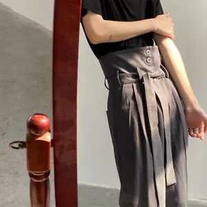 Women High Waist Wide Leg Pants Casual office Long Suit Pants Unisex Trousers - Picture 1 of 14
