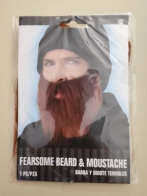 Fearsome Beard & Mustache 1 Piece Brown Rubber Band Around Attachment - Image 1 of 4