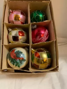 6 adornos navideños vintage grandes de 3 '' algunos brillantes brite - Imagen 1 de 3