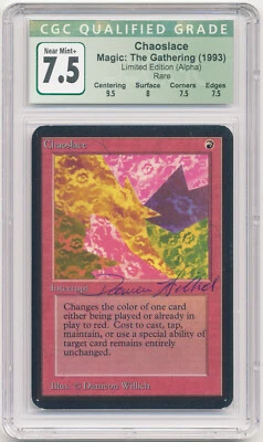 Graded Blue Signed Chaoslace CGC 7.5 Alpha Artist Dameon Willich 1993 MTG Magic! - Image 1 of 2
