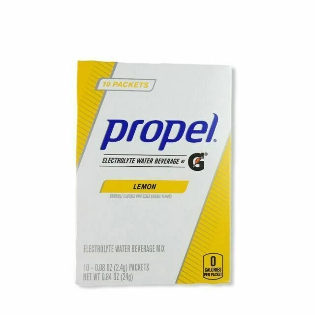 Propel Powder Packets Lemon with Electrolytes, Vitamins and No Sugar - Pack of 10