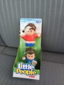 Fisher-Price Little People New Soccer Player And Coach Ball Play Ground School - Picture 1 of 4