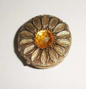 VINTAGE HYPNOTIQUE MAX FACTOR CREME PERFUME COMPACT FLOWERY DESIGN EMPTY - Picture 1 of 8