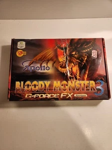 NIB APOLLO GEFORCE FX 5200 128MB DDR AGP 4X/8X VIDEO CARD BLOODY MONSTER 3 64-BI - Picture 1 of 6